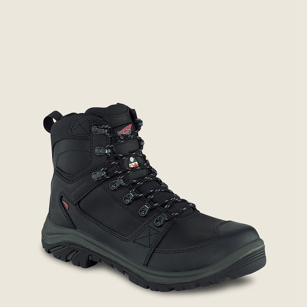 Mens Red Wing Trades - 6-inch Side-zip Waterproof Csa Toe - Safety Boots Black - XRS127498